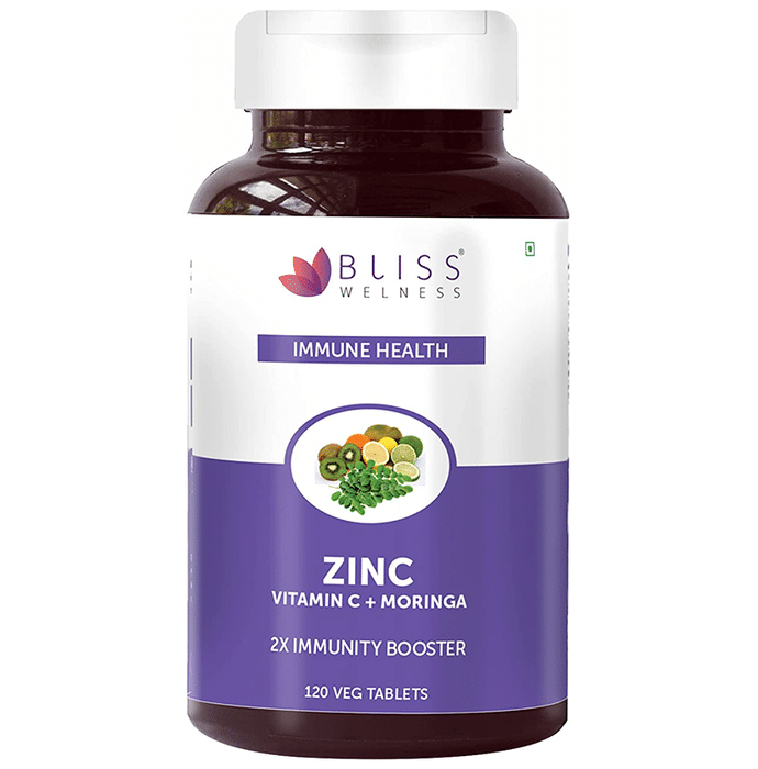Bliss Welness Immune Health Zinc Vitamin C + Moringa Veg Tablet