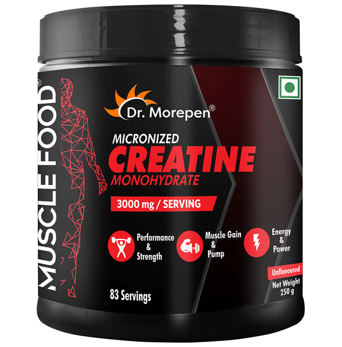 Dr. Morepen Micronized Creatine Monohydrate 3000mg Powder Unflavored