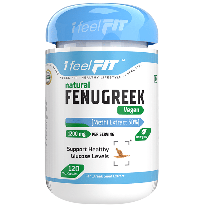 iFeelFIT Natural Fenugreek (Methi Extract 50%) 1200mg Veg. Capsule