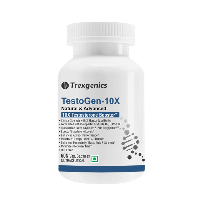 Trexgenics TestoGen 10X Natural Testosterone Booster Veg Capsule