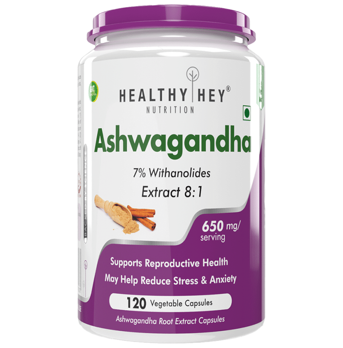 HealthyHey Ashwagandha 650mg Vegetable Capsules