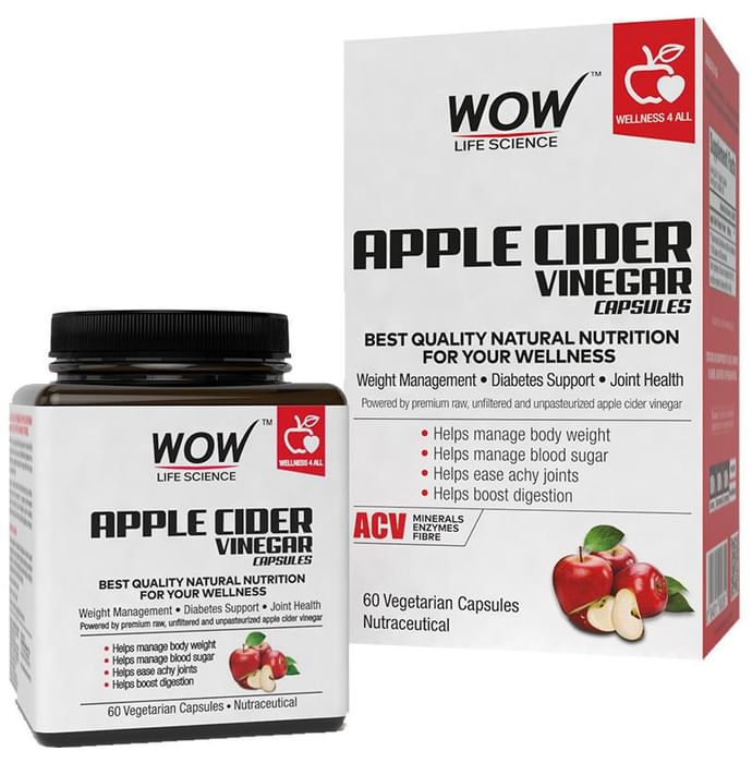 WOW Skin Science Apple Cider Vinegar Vegetarian Capsules