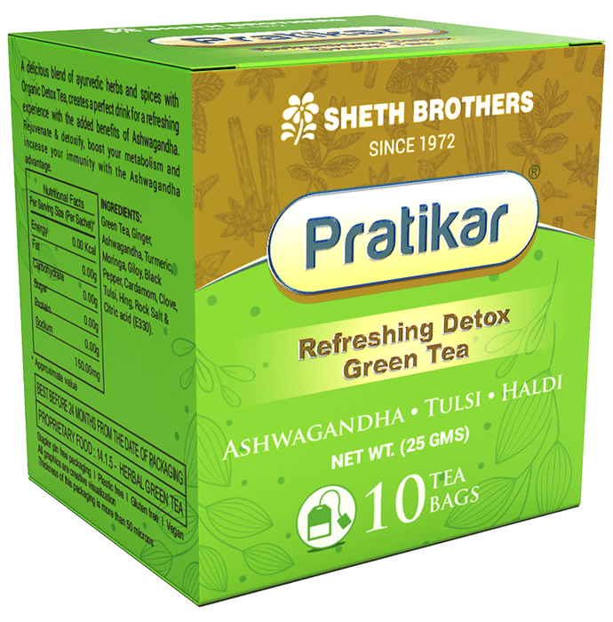 Pratikar Refreshing Detox Green Tea Bag (2.5gm Each)