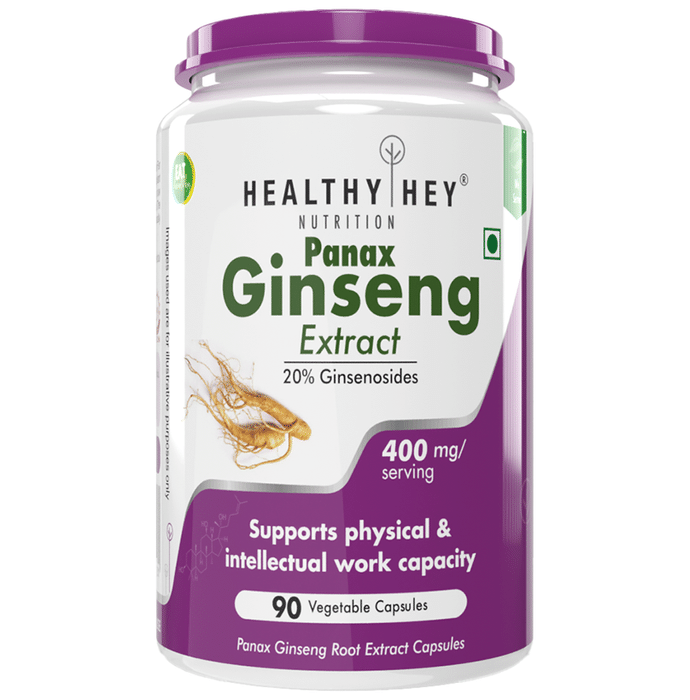 HealthyHey Panax Ginseng Extract 400mg Vegetable Capsules