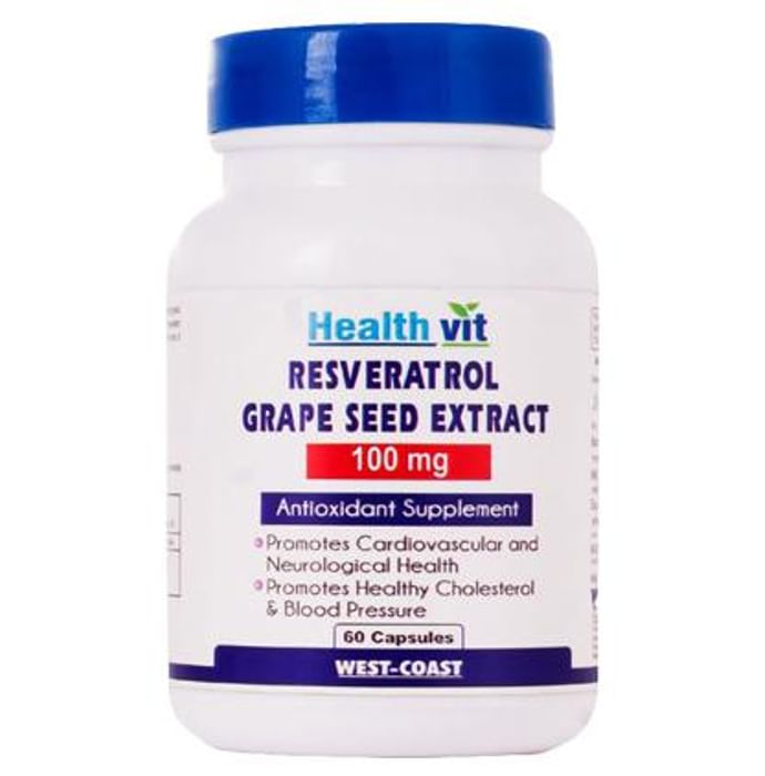 HealthVit Resveratrol, Grape Seed Extract 100mg Capsule