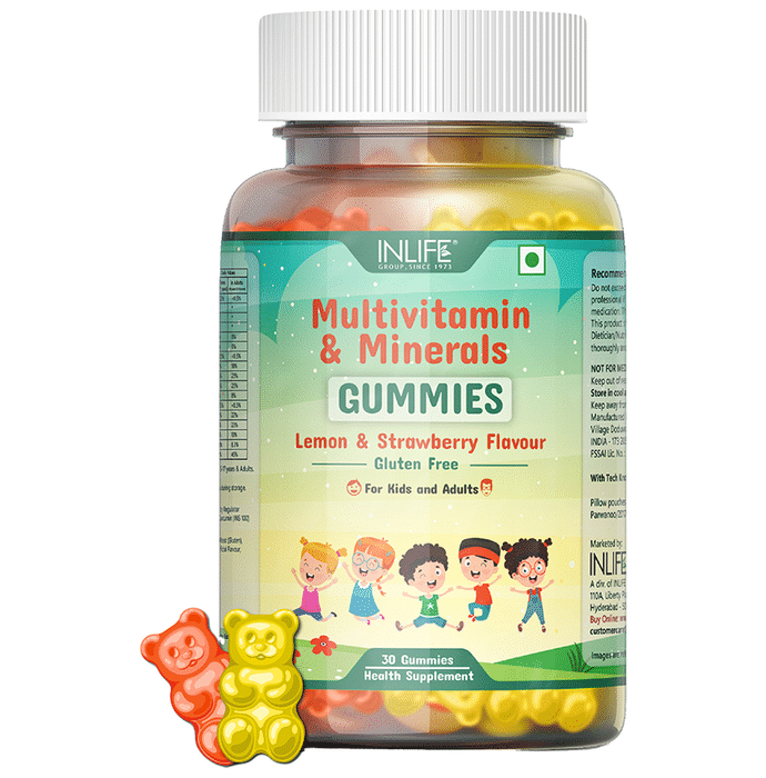 Inlife Multivitamin & Minerals Gummies Lemon & Strawberry Gluten Free
