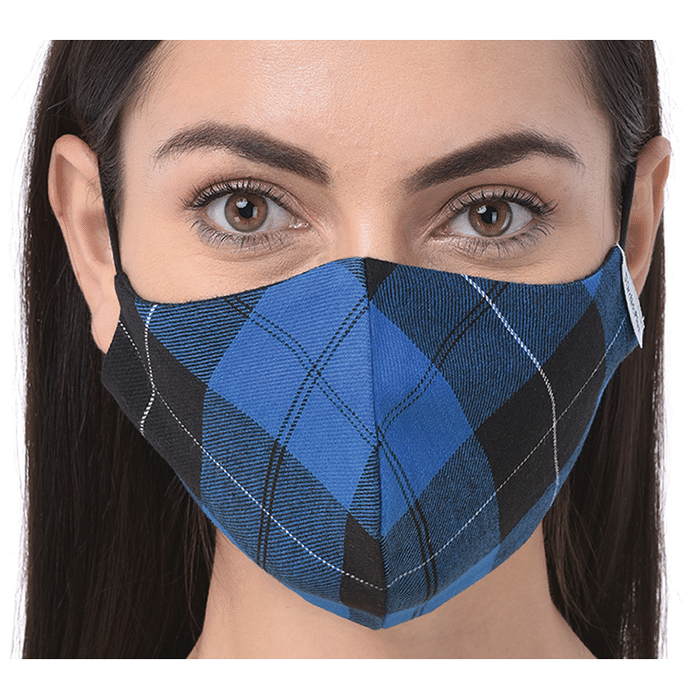 OrchidPlus Checks 2 Layer 100% Cotton Face Mask