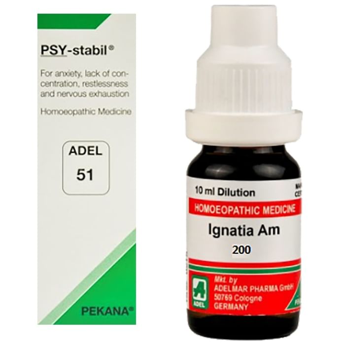 ADEL Mind Care Combo Pack of ADEL 51 Psy-Stabil Drop 20ml & Ignatia Amara Dilution 200 CH 10ml