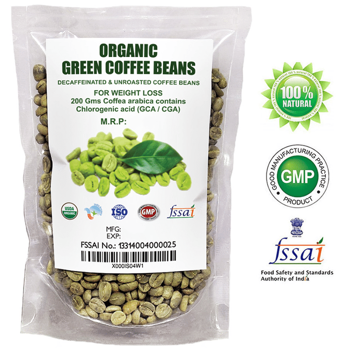 Perennial Lifesciences Organic Green Coffee Beans (Decaffeinated & Unroasted) Powder