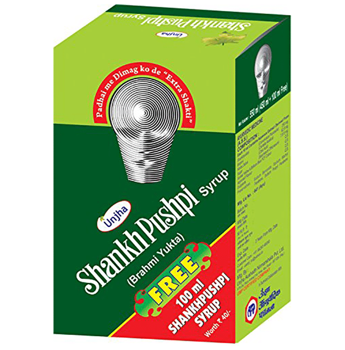 Unjha Shankh Pushpi Syrup with 100ml Syrup Free