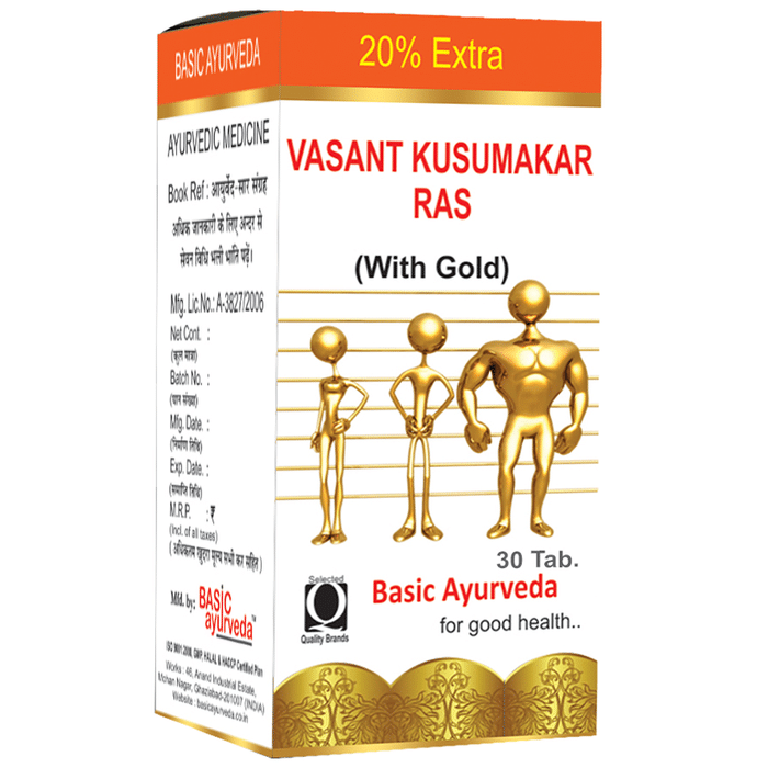Basic Ayurveda Vasant Kusumakar Ras with Gold