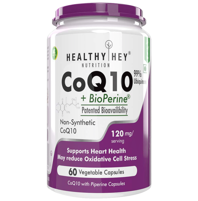 HealthyHey CoQ10 with Bioperine 120mg Vegetable Capsules