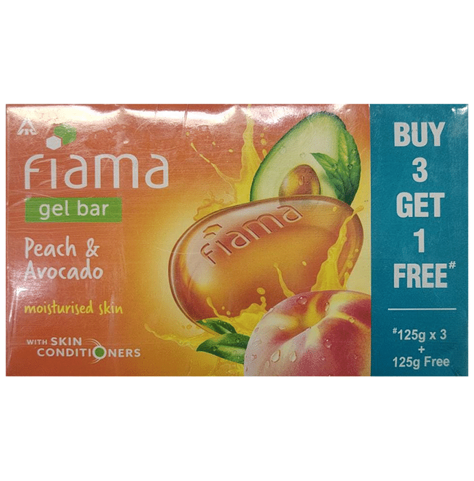Fiama Gel Bar (125gm Each) Peach & Avocado Buy 3 Get 1 Free