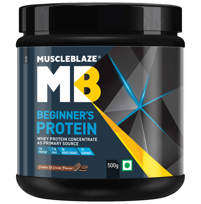 MuscleBlaze MB Beginner's Whey Protein Concentrate Powder Cookies & Cream