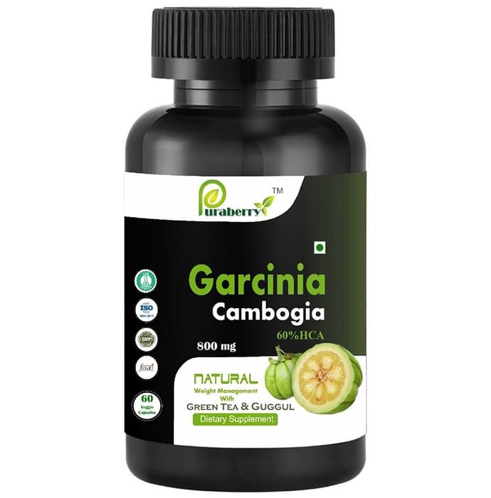 Puraberry Garcinia Cambogia 60% HCA 800mg Veggie Capsule