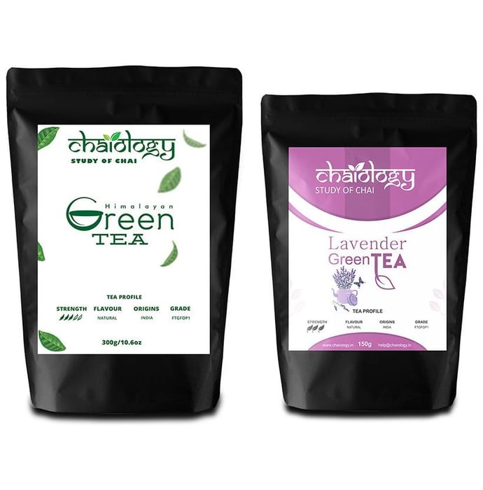 Chaiology Combo Pack of Himalayan Green Tea 300gm and Lavender Green Tea 150gm