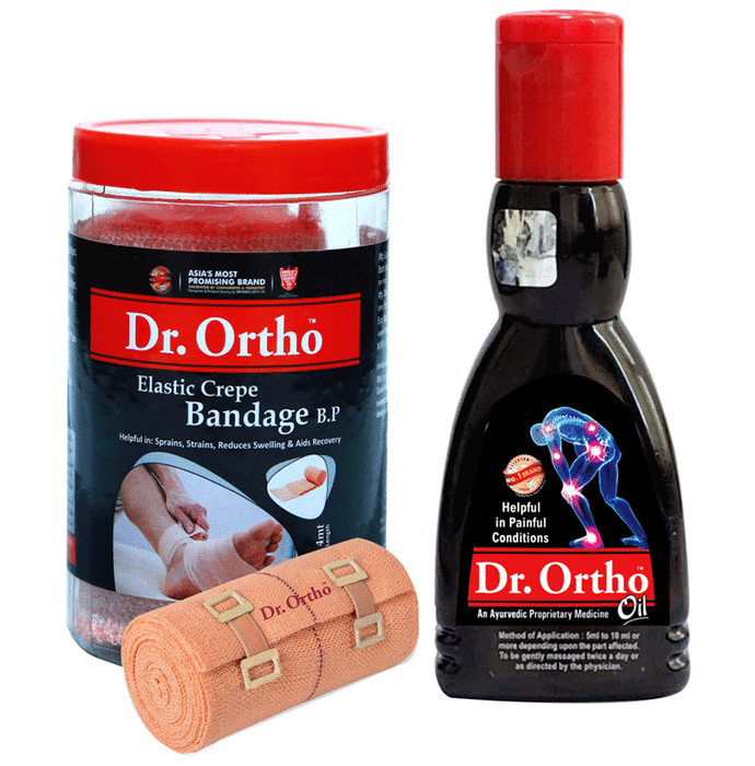 Dr Ortho Combo of Pain Relief Oil 60ml & Pain Relief Crepe Bandage (8X4)