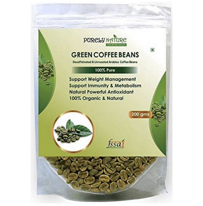 Purely Nature Decaffeinated & Unroasted Arabica Green Coffee Beans