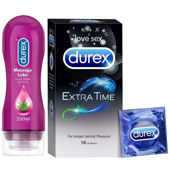 Durex Pleasure Pack (Extra Time Condoms + Soothing Aloe Vera Lube)