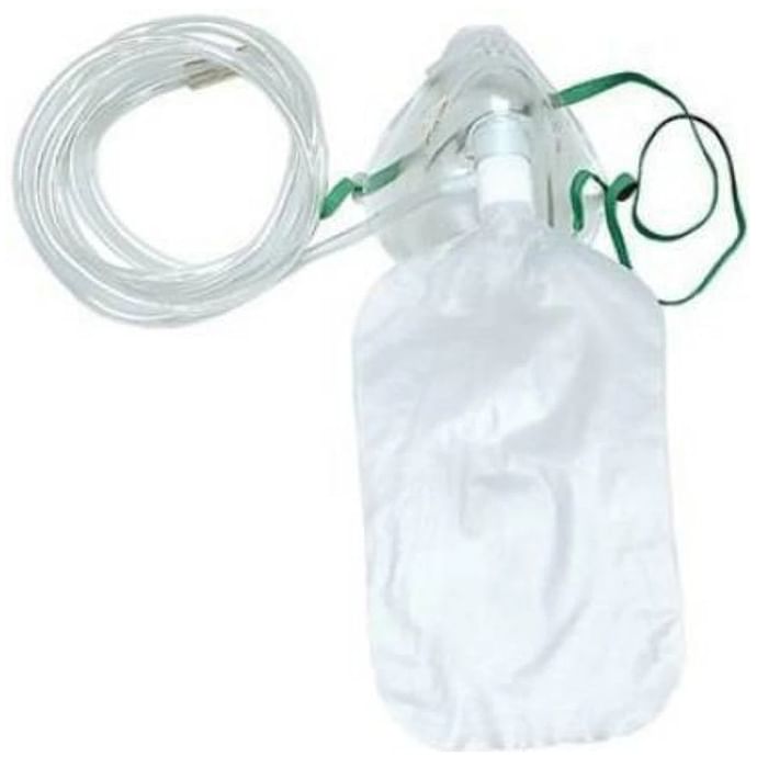 PHS Oxygen Mask with Tubing, Connector & Reservoir Bag Free Size Transparent