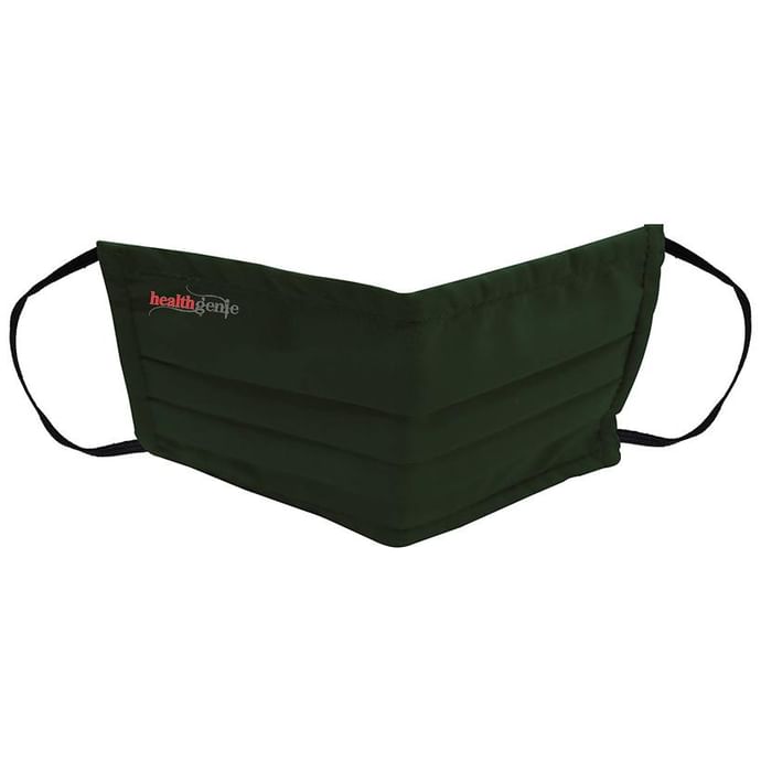 Healthgenie FM 201 Washable & Reusable Double Layered, Triple Pleated Cloth Face Mask Large Green