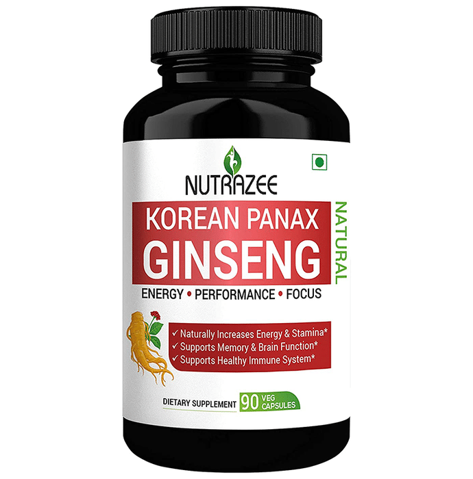 Nutrazee Natural Korean Panax Ginseng Veg Capsule