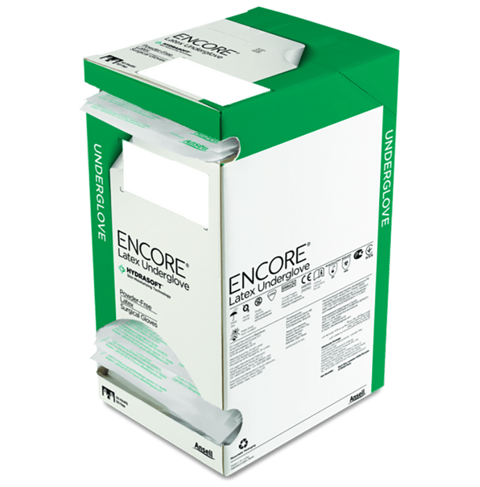 Ansell Encore Latex Underglove Hydrasoft Powder Free Surgical Glove 8 Green