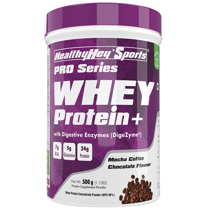 HealthyHey Sports Pro Series Whey Protein+ Powder Mocha Coffee Chocolate