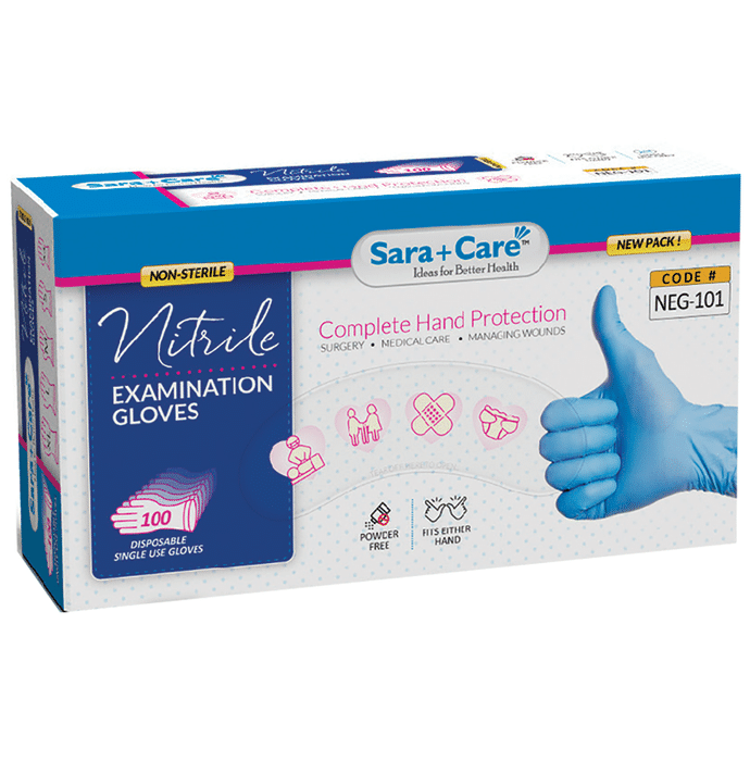 Sara+Care NEG 101 Nitrile Examination Gloves Small
