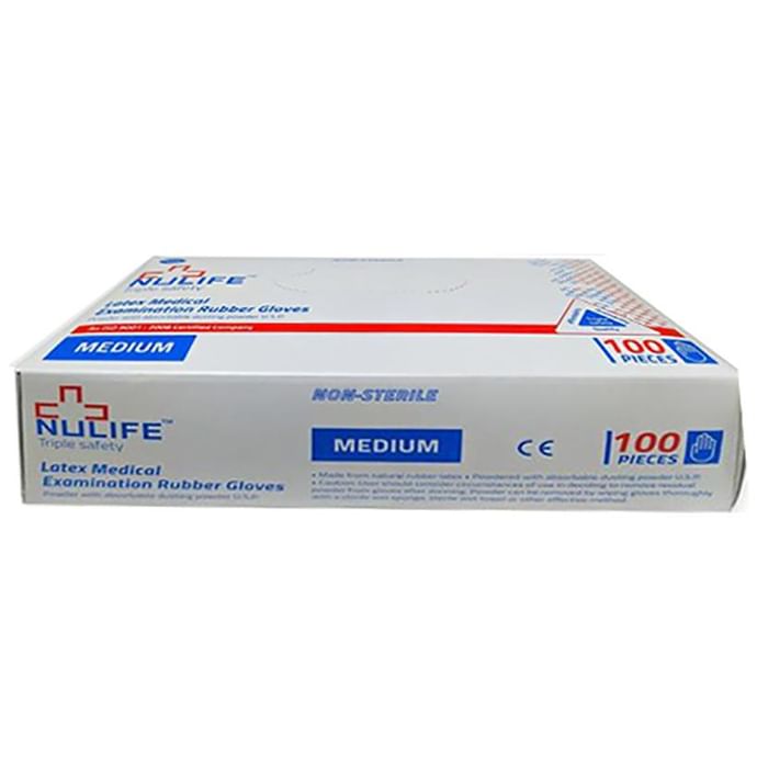Nulife Latex Medical Examination Powdered Gloves Medium