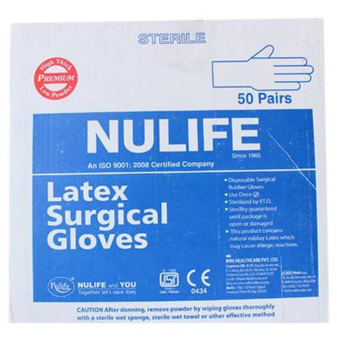 Nulife Sterile Powder Free Surgical Gloves 6.5