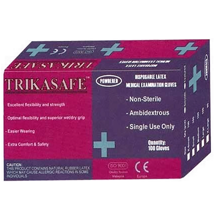 Trikasafe Non Sterile Examination Pair of Gloves Large