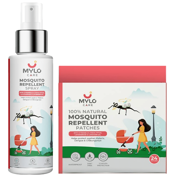 Mylo Care Combo Pack of Mosquito Repellent Spray 100ml and Mosquito Repellent 24 Patches