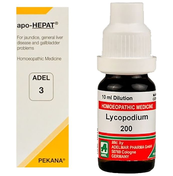 ADEL Liver Care Combo Pack of ADEL 3 Apo-Hepat Drop 20ml & Lycopodium Clavatum Dilution 200 CH 10ml