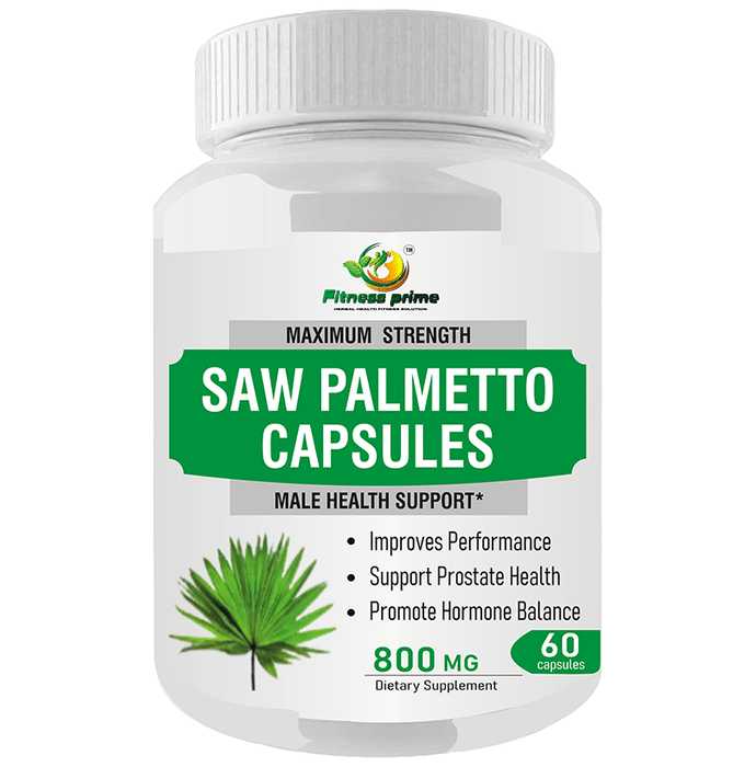 Fitness Prime Maximum Strength Saw Palmetto Male Health Support 800mg Capsule