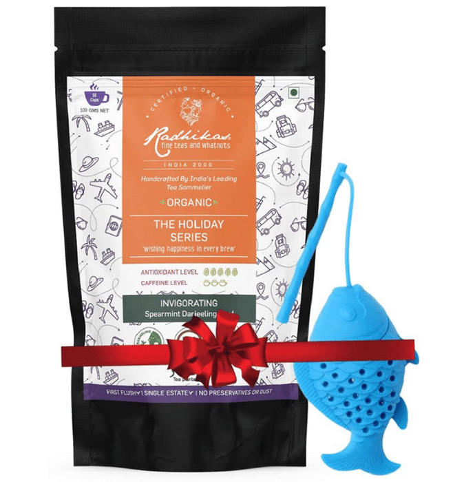 Radhikas Fine Teas Invigorating Spearmint Darjeeling Leaf Organic The Holiday Series Tea Leaves