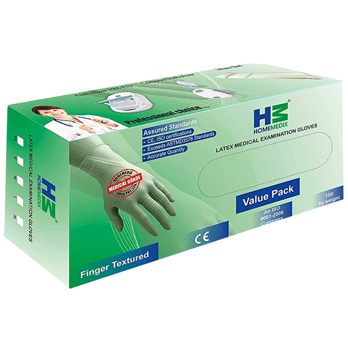 Home Medix Latex Medical Examination Glove Medium