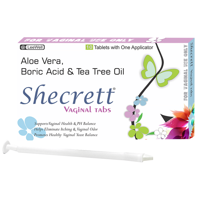 Shecrett Vaginal Boric Acid Suppositories for Yeast & Bacterial Infections, Discharge, Itching, Burning Aid