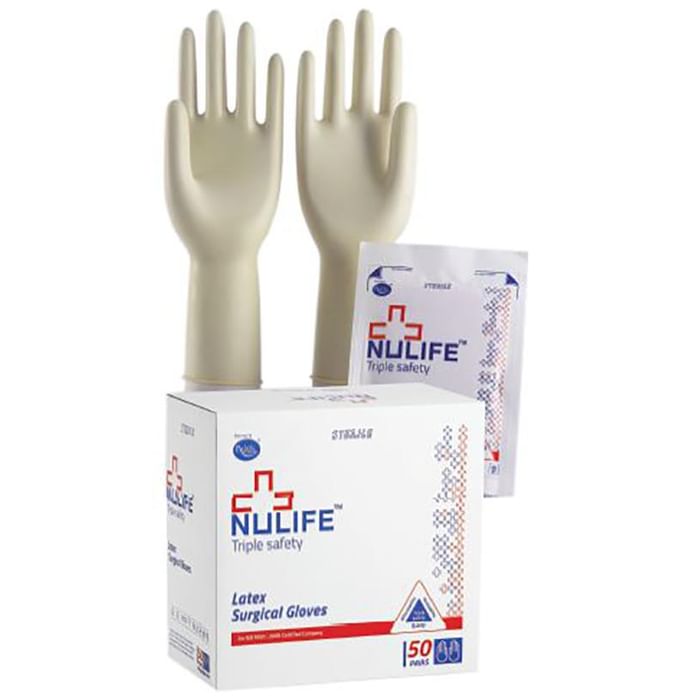 Nulife Gynaecological Elbow Length Surgical Gloves Sterile Powdered Large