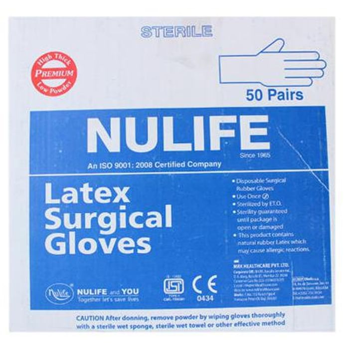 Nulife Sterile Powder Free Surgical Gloves 7.5