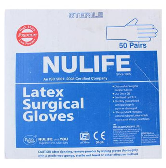 Nulife Sterile Powder Free Surgical Gloves 8.0