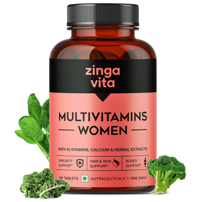 Zingavita Multivitamins Women with 45 Vitamins, Calcium & Herbal Extracts Tablet