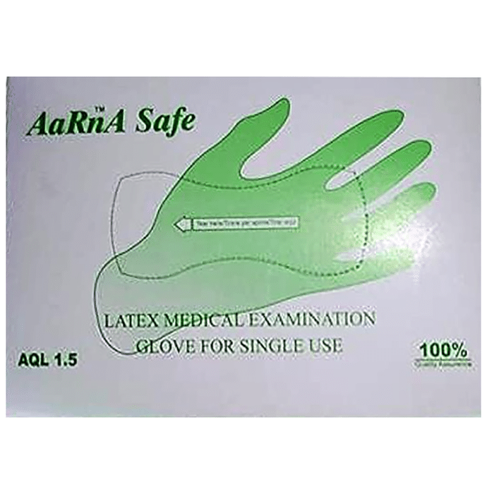 Aarna Safe Latex Medical Examination Glove Medium White