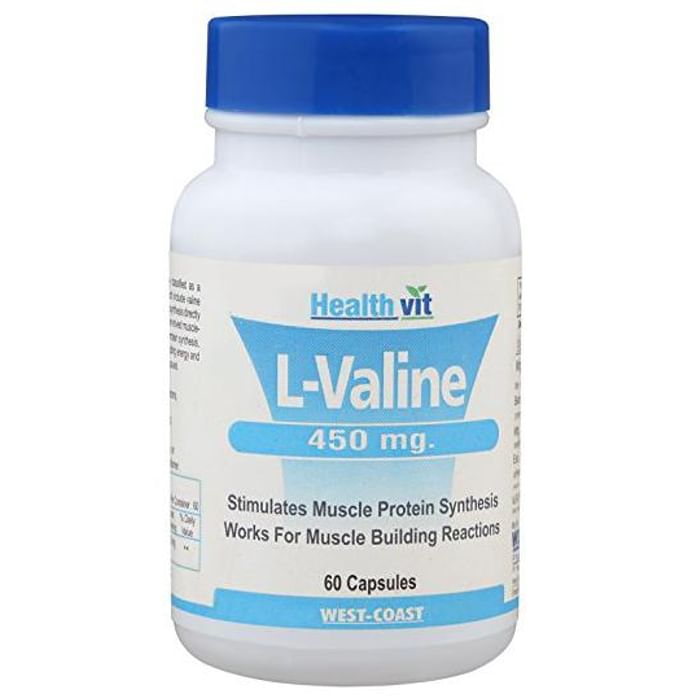 HealthVit L- Valine 450mg Capsules For Muscle Building Reaction