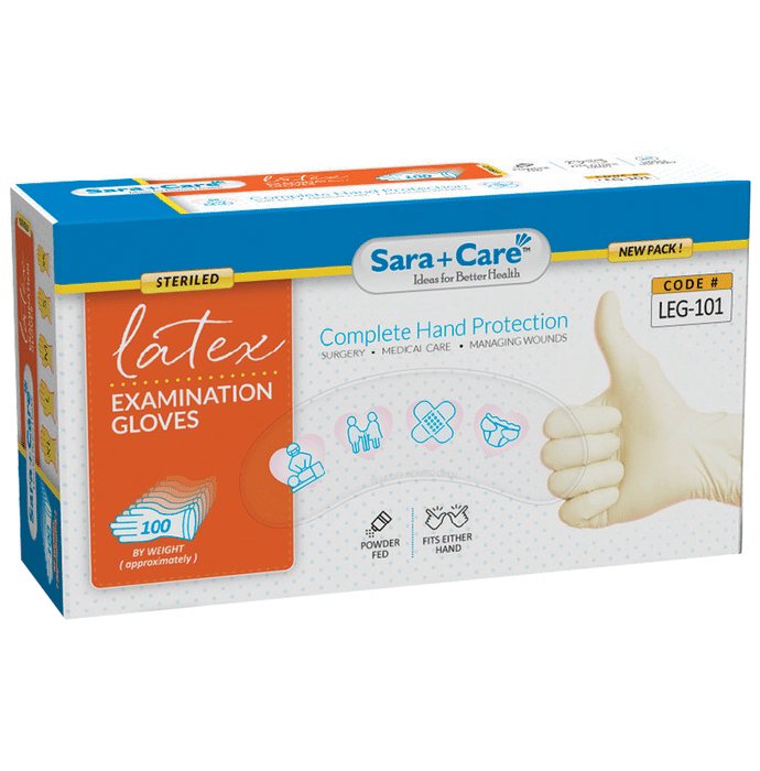 Sara+Care LEG 101 Steriled Latex Examination Glove Medium