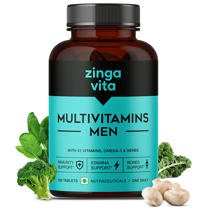 Zingavita Multivitamins Men with 41 Vitamins, Omega 3 & Herbs Tablet