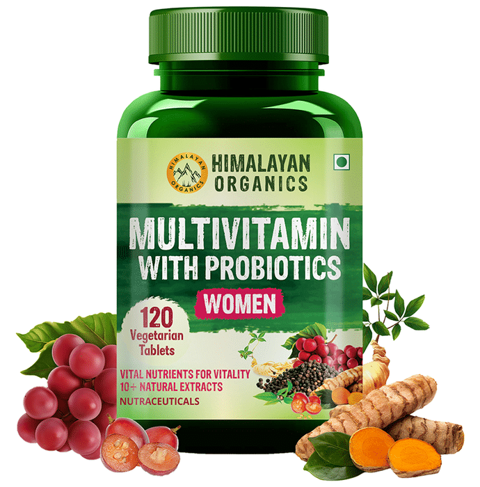 Himalayan Organics Multivitamin with Probiotics Vegetarian Tablet for Women