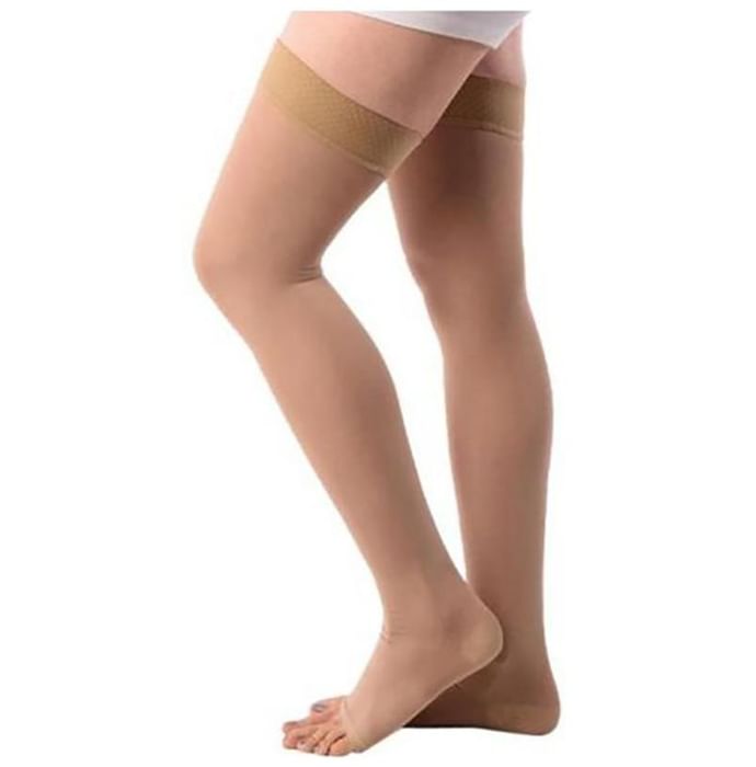 Maxis Cotton Thigh Length Stocking Large Beige