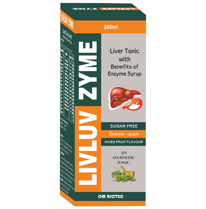 Om Biotec Livluvzyme Syrup Mixed Fruit Sugar Free