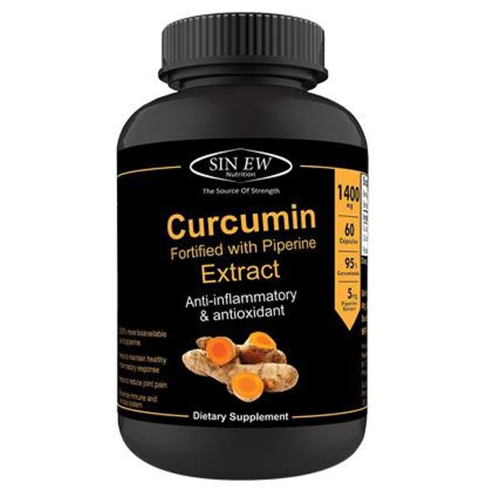 Sinew Nutrition Organic Curcumin Fortified with Piperine Extract Capsule